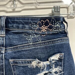 American Eagle Outfitters Dark Blue Embroidered Jeans